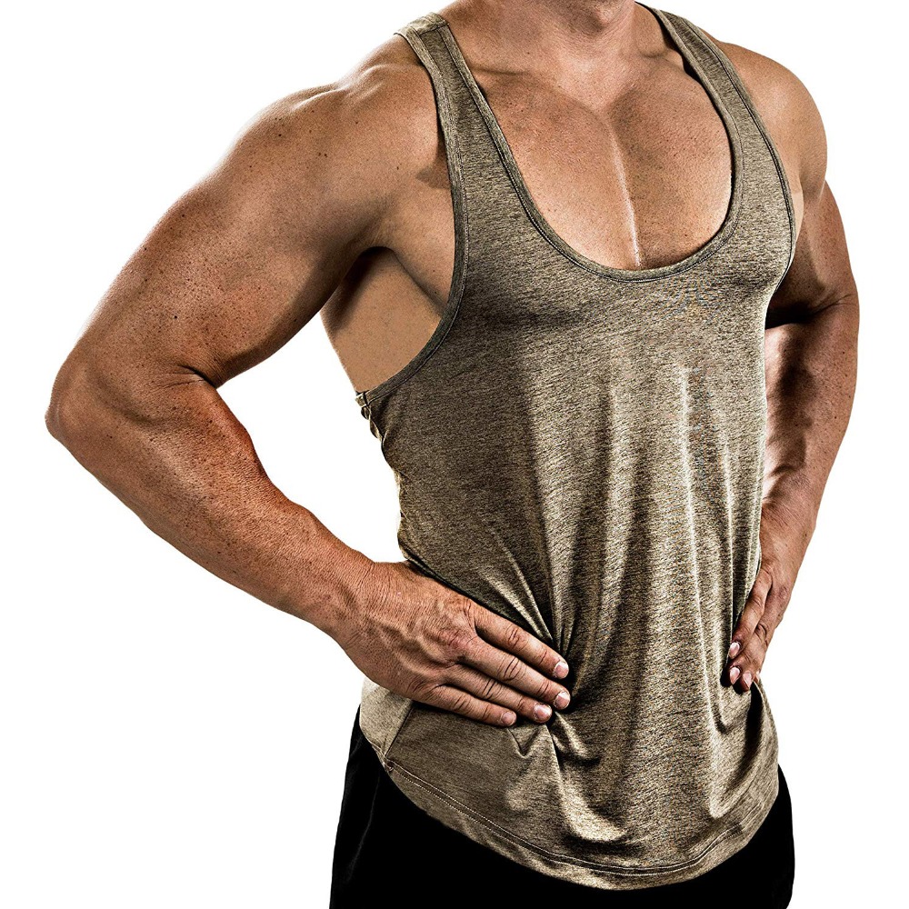 Tank Top Muscle - Herenshirt, effen kleur, V-hals, mouwloos, workout,