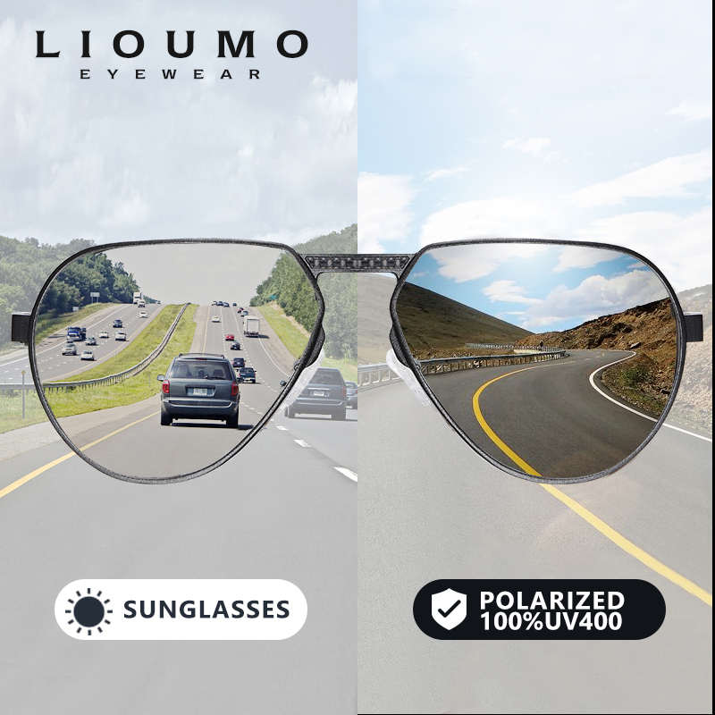 Sunglasses Aviator Polarized - LIOUMO Aluminium Magnesium Frame Aviator Zonnebril