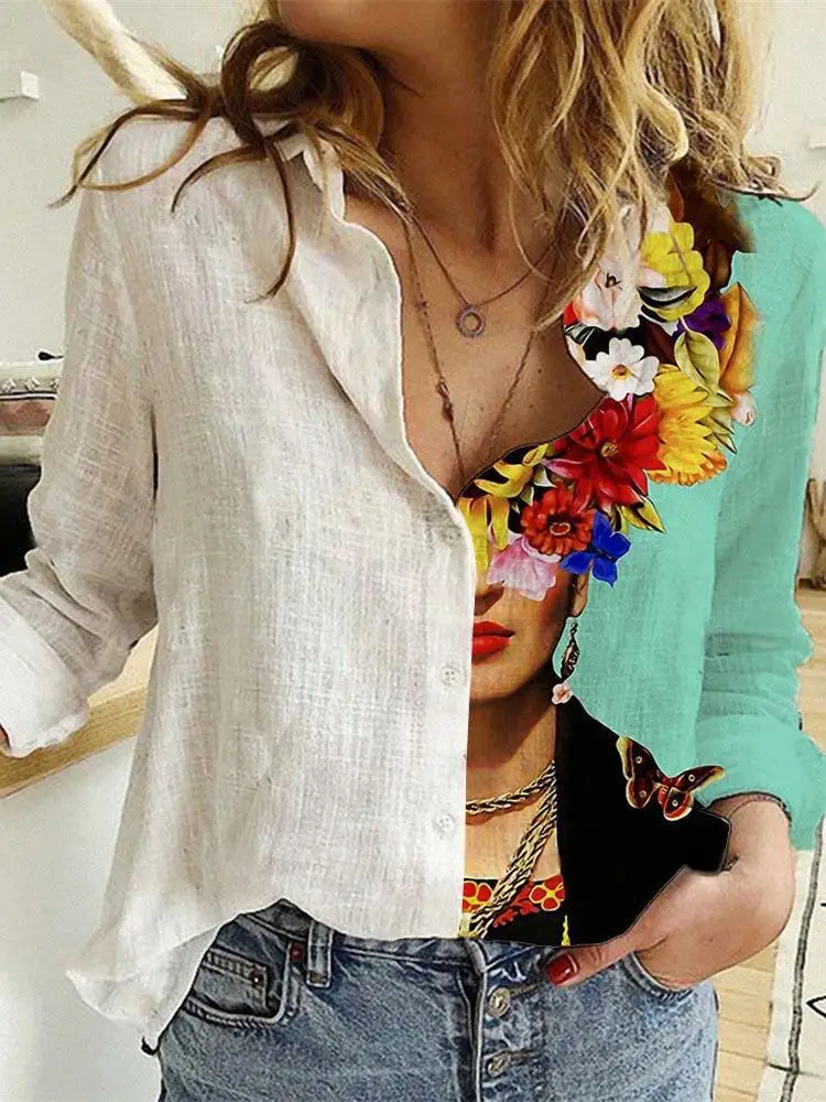 Shirt Camp Collar - Dames lente en herfst lange mouwen