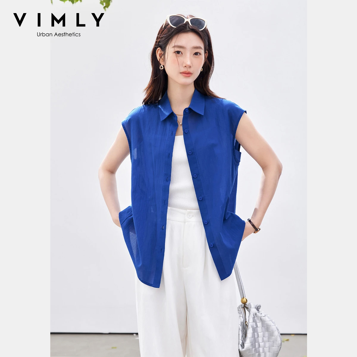 VIMLY Minimalistische Kantoor  - Shirt Camp Collar recensie en prijs