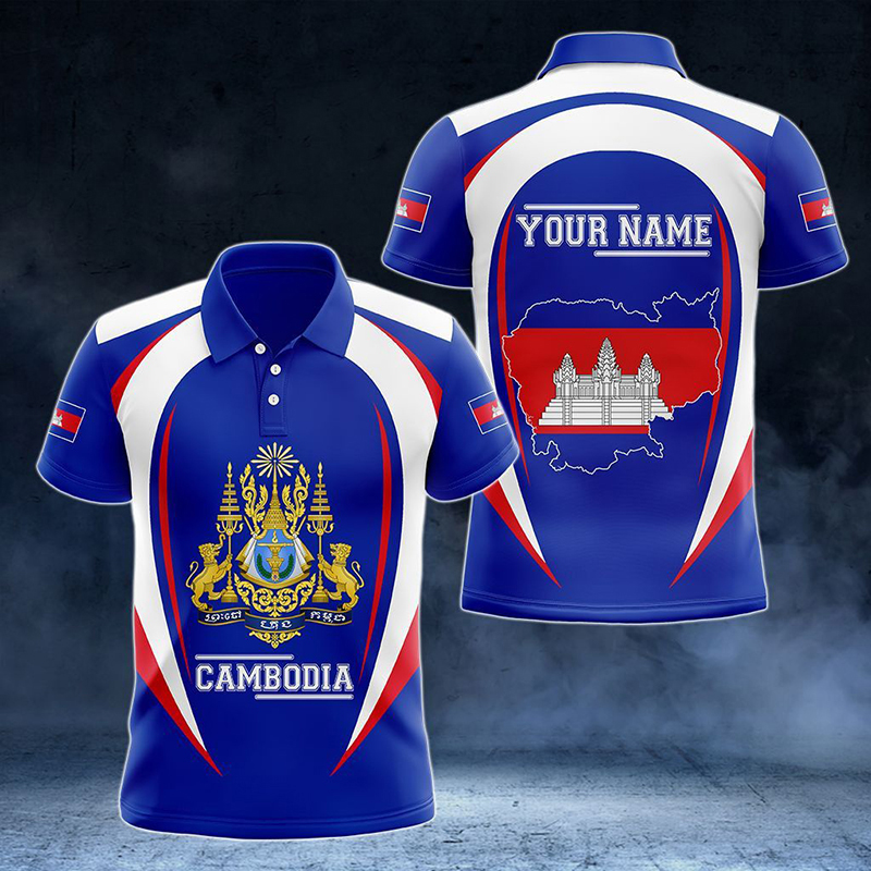 Aangepaste naam Cambodja vlag  - Shirt Camp Collar recensie en prijs